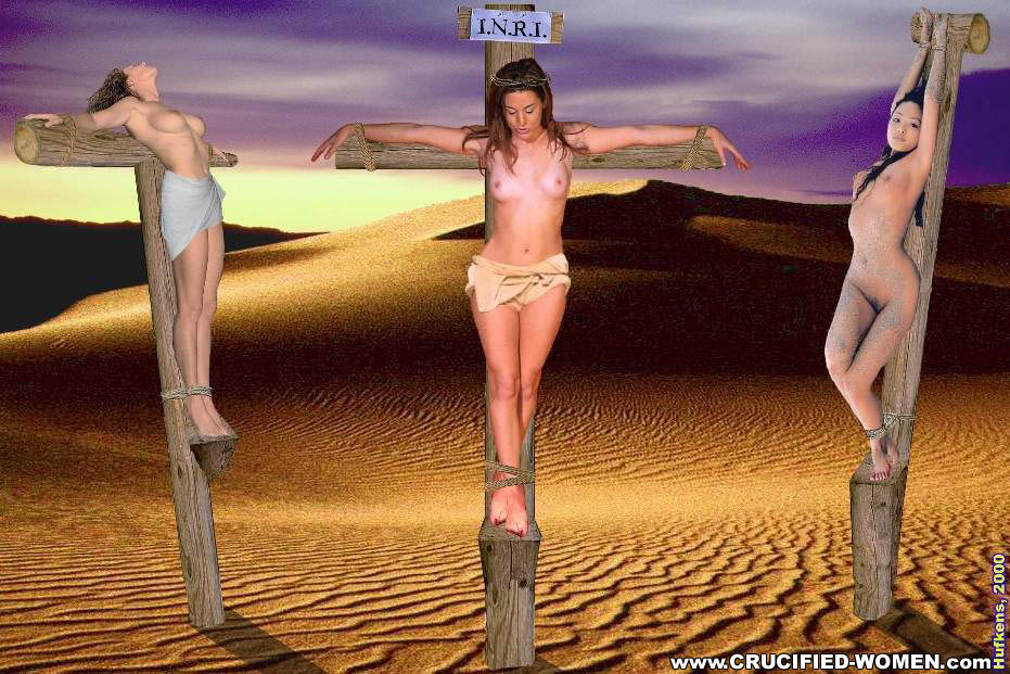 Sexy Naked Women Being Crucified